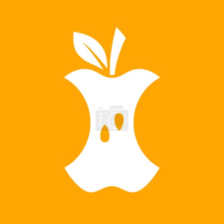 Illustration for Apple core vector icon - Royalty Free Image