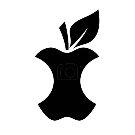 Téléchargez les illustrations : Icône de silhouette vectorielle Apple core - en licence libre de droit