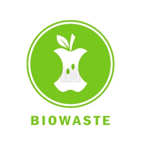 Téléchargez les illustrations : Icône vectorielle verte Biowaste - en licence libre de droit