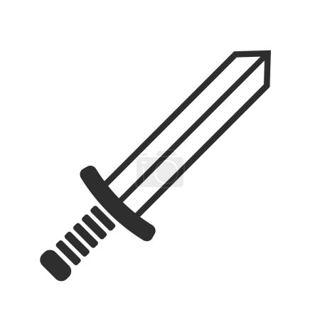 Téléchargez les photos : Icône vectorielle ligne épée - en image libre de droit
