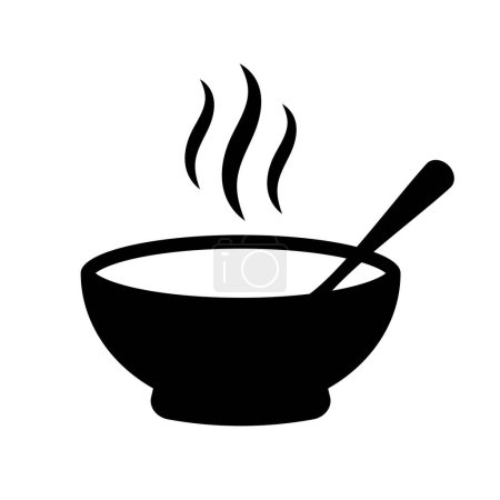 Téléchargez les photos : Icône vectorielle de soupe chaude - en image libre de droit