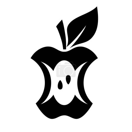 Téléchargez les illustrations : Icône vectorielle Apple core - en licence libre de droit