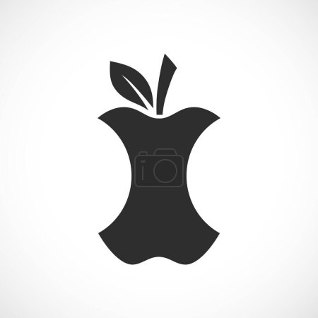 Téléchargez les illustrations : Icône silhouette noyau pomme - en licence libre de droit