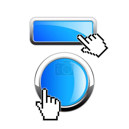 Illustration for Rectangle and round web buttons - Royalty Free Image