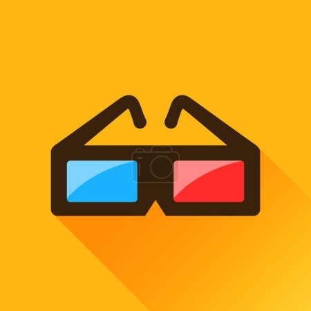 Téléchargez les photos : 3d lunettes de cinéma icône vectorielle - en image libre de droit