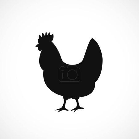 Téléchargez les photos : Icône silhouette vectorielle de poulet - en image libre de droit