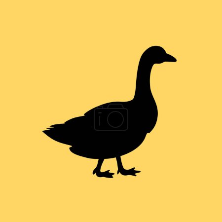 Ilustración de Icono de silueta de ganso negro - Imagen libre de derechos