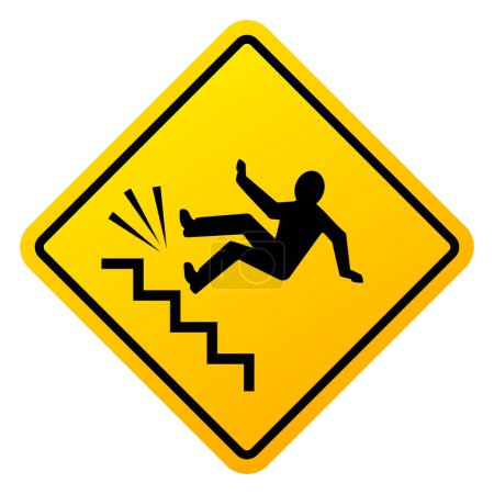Illustration for Danger of falling vector sign - Royalty Free Image