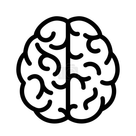 Téléchargez les illustrations : Icône linéaire simple cerveau humain - en licence libre de droit