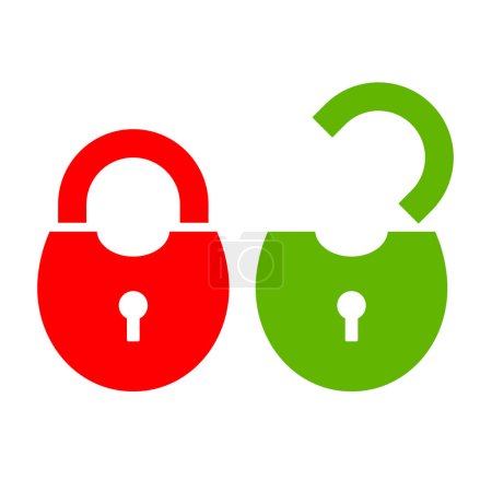 Open and closed padlock icon