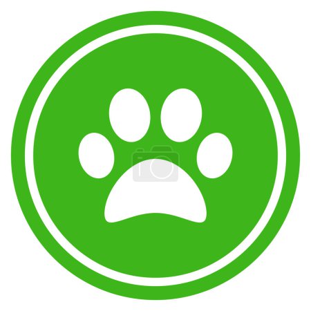 Téléchargez les illustrations : Icône vectorielle verte acceptant les animaux - en licence libre de droit