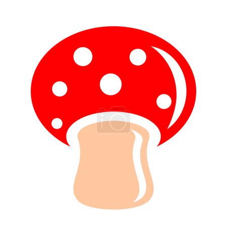 Icône vectorielle champignon rouge sur fond blanc