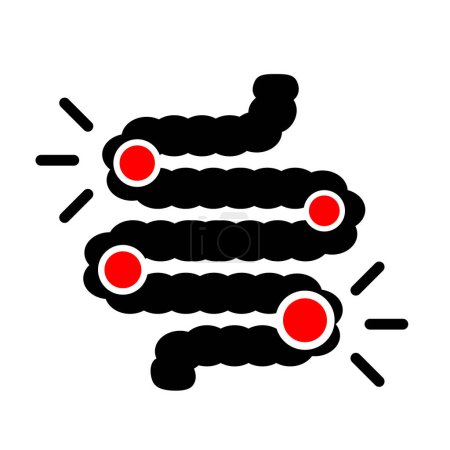Darm-Dysbiose-Vektorsymbol isoliert auf weißem Hintergrund