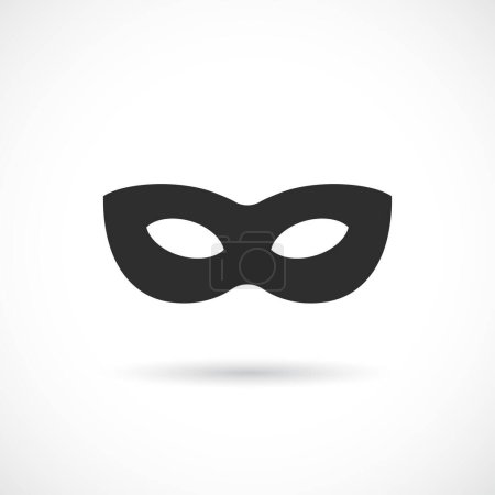Black anonymous mask vector icon isolated on white background
