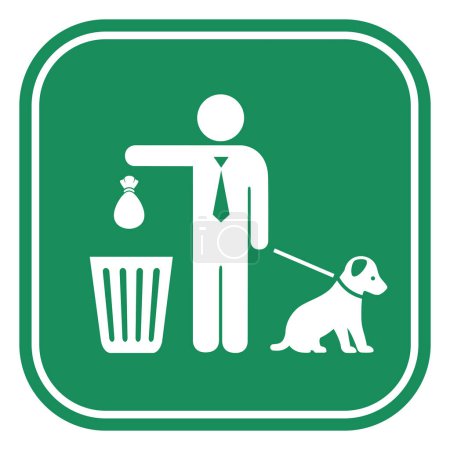 Clean up after your dog sign on white background