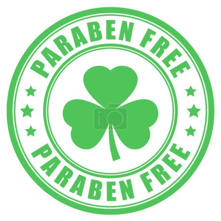 Green label paraben free on white background