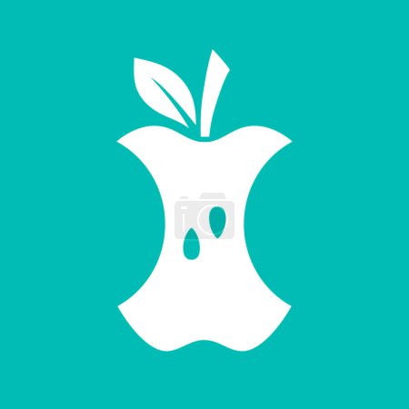 Téléchargez les illustrations : Icône vectorielle morsure pomme - en licence libre de droit
