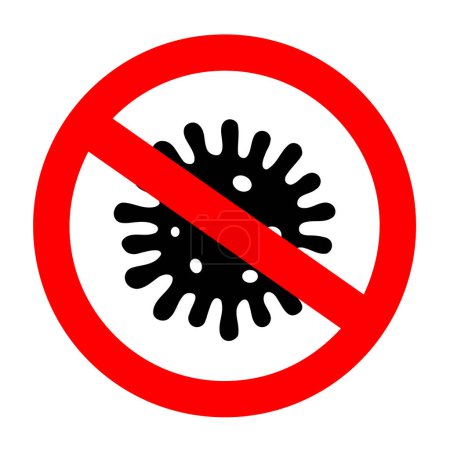 No hay virus signo vectorial antibacteriano aislado sobre fondo blanco