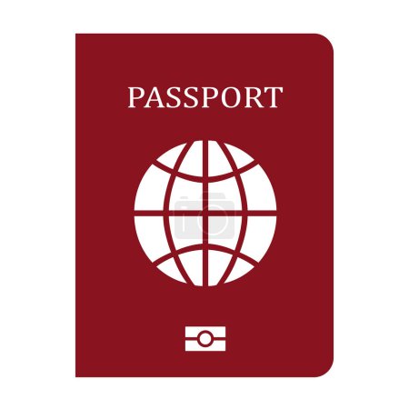 Icono de vector de pasaporte aislado sobre fondo blanco
