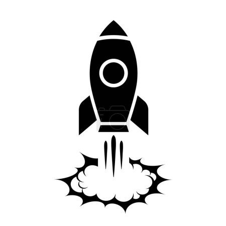 Icono de vector de inicio de cohete aislado sobre fondo blanco