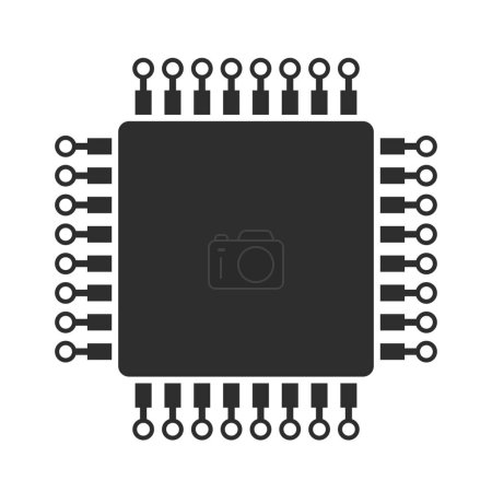 Illustration for Computer microprocessor vector icon - Royalty Free Image