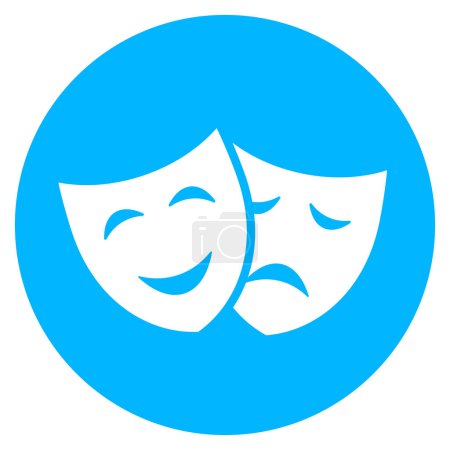 Theatre mask vector icon isolated on white background