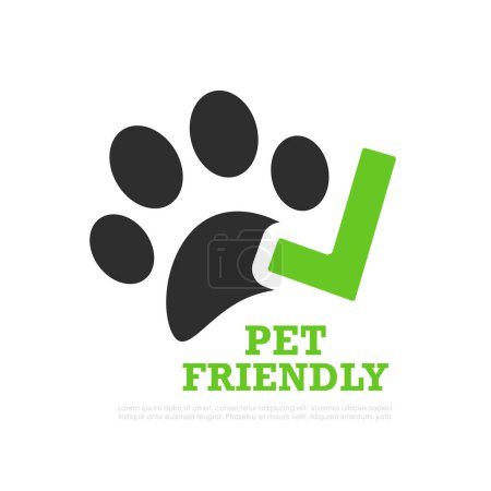 Pet friendly vector sign isolated on white background