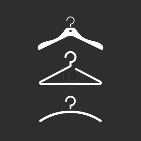 Kleiderbügel-Vektor-Symbol isoliert auf schwarzem Hintergrund