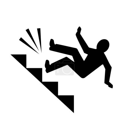 Homme tombant de l'escalier pictogramme vectoriel