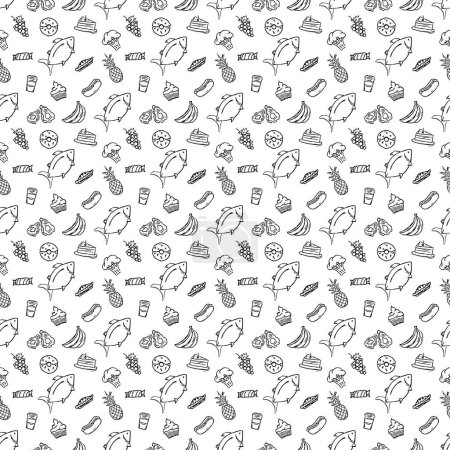 Seamless food pattern. Doodle food illustration.  Hand-drawn food background Mouse Pad 650665392