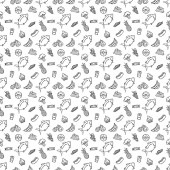Seamless food pattern. Doodle food illustration.  Hand-drawn food background puzzle #650665392