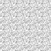 Seamless food background. Drawing food pattern Poster #653381294