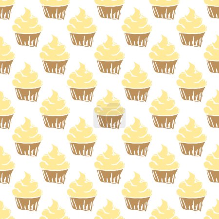 Foto de Patrón de pastel sin costuras. Dulces y fondo de caramelo. Ilustración de Doodle con dulces e iconos de caramelos - Imagen libre de derechos