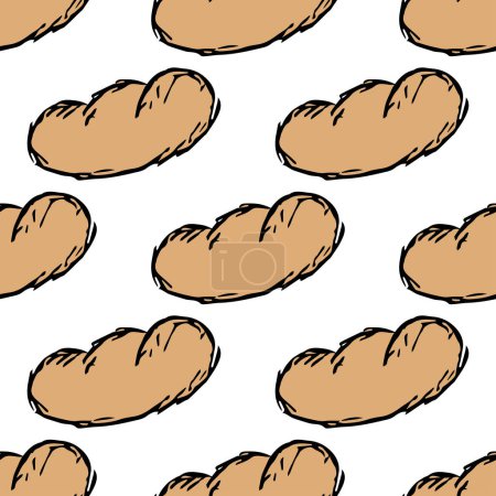 Illustration for Seamless pattern with bread icons. Bread background - Royalty Free Image