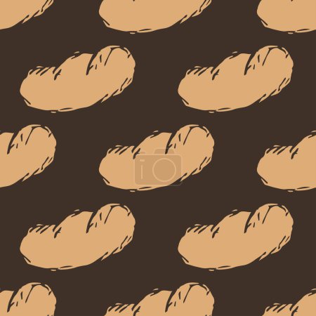 Illustration for Seamless pattern with bread icons. Bread background - Royalty Free Image