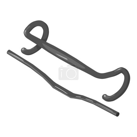 Illustration for Velo detail icon isometric vector. New riser handlebar and drop handlebar icon. Bicycle spare part - Royalty Free Image