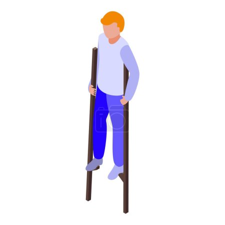 Illustration for Stick stilt icon isometric vector. Circus character. Walker poles - Royalty Free Image