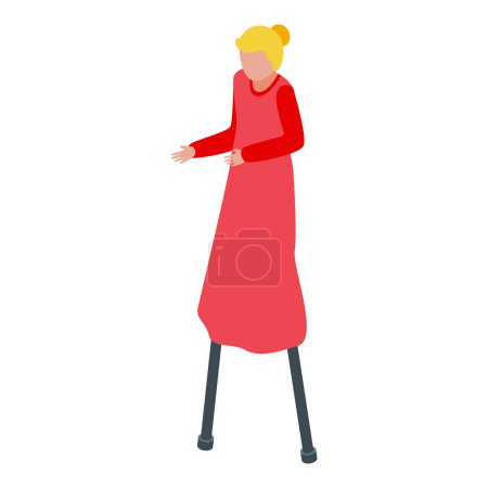 Illustration for Woman stilt icon isometric vector. Circus leg. Wooden circus - Royalty Free Image