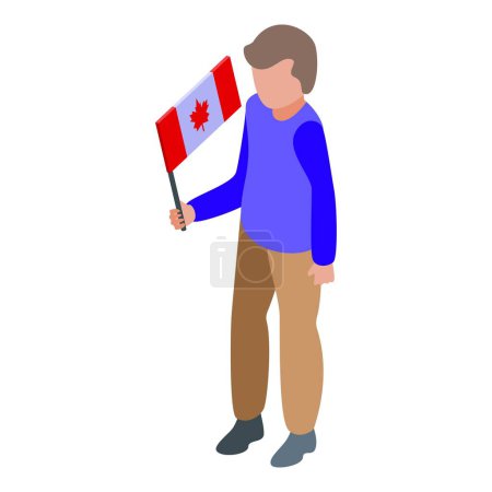 Illustration for Canada kid flag icon isometric vector. World kid. Russian religion - Royalty Free Image