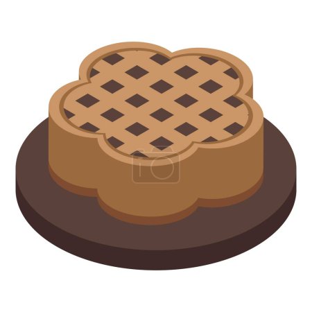 Ilustración de Icono de pastel de chocolate vector isométrico. Comida austriaca. Menú de frutas - Imagen libre de derechos