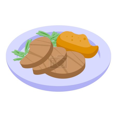 Ilustración de Snack icono de pan vector isométrico. Comida de cocina. Alimentos de mostaza - Imagen libre de derechos