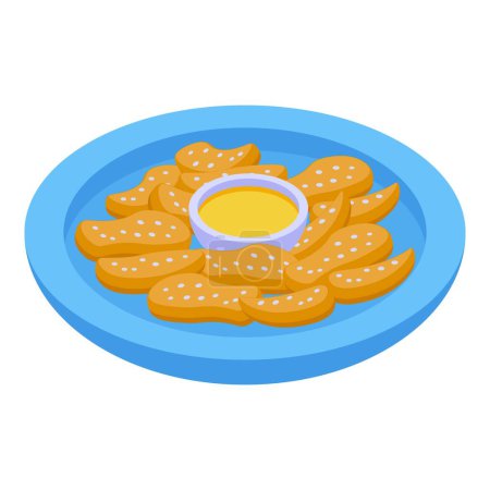 Ilustración de Icono de bocadillo austríaco vector isométrico. Cocina de comida. Pastel de frutas - Imagen libre de derechos