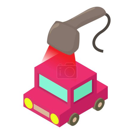 Illustration for Car diagnostic icon isometric vector. Passenger car, vehicle diagnostic equipment. Personal transport, auto service - Royalty Free Image