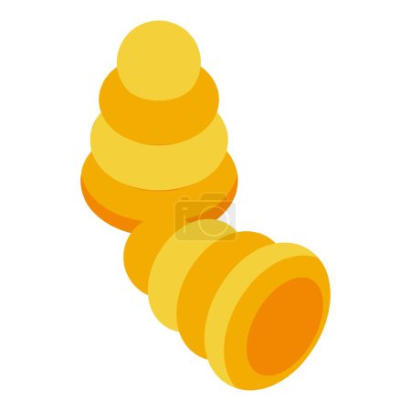 Illustration for Orange earplugs icon isometric vector. Ear plug. Factory protector - Royalty Free Image