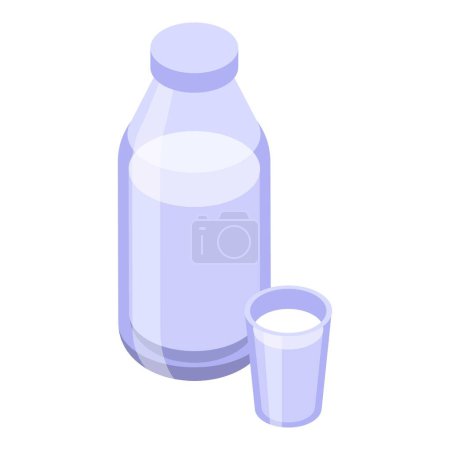 Ilustración de Icono botella de leche vector isométrico. Hay paca. Hierba - Imagen libre de derechos