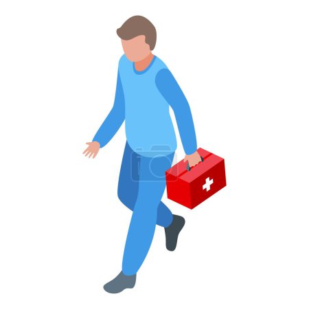 Illustration for Sports doctor first aid kit icon isometric vector. Sport health. Medicine clinic - Royalty Free Image
