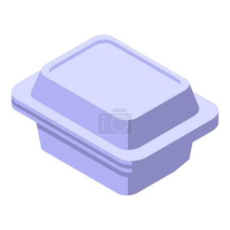 Ilustración de Pack caja icono vector isométrico. Bolso de merienda. Productos alimenticios - Imagen libre de derechos