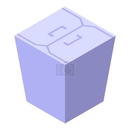 Ilustración de Icono de caja de comida rápida vector isométrico. Un paquete de bocadillos. Paquete de bolsa - Imagen libre de derechos