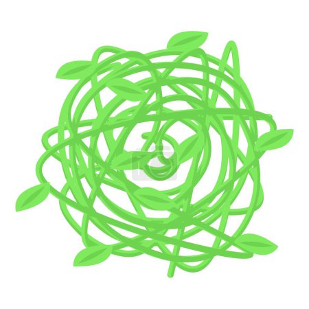 Illustration for Green tumble weed icon isometric vector. Desert ball. Wind plant - Royalty Free Image
