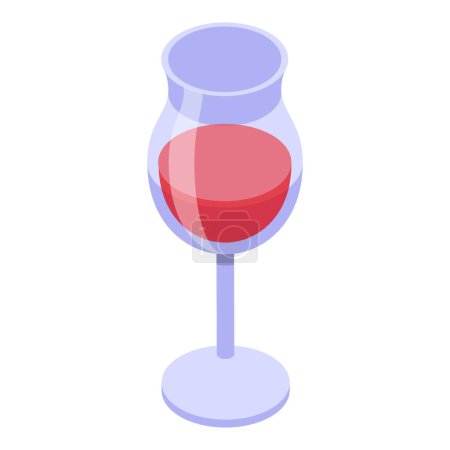 Téléchargez les illustrations : Vieil icône en verre de vin vecteur isométrique. De l'alcool de cocktail. Parti populaire - en licence libre de droit